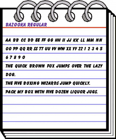 Bazooka Regular animated font preview