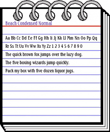 Beach-Condensed Normal animated font preview