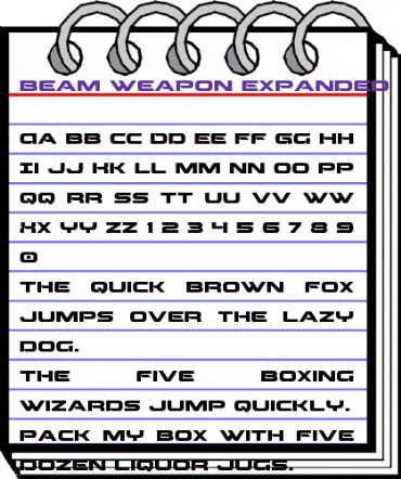 Beam Weapon Expanded Expanded animated font preview