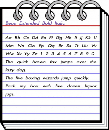 Beau-Extended Bold Italic animated font preview