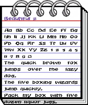 Beautiful 2 Regular animated font preview