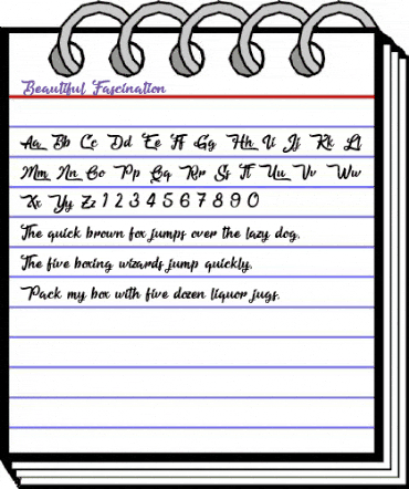 Beautiful Fascination Regular animated font preview