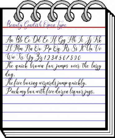 Beauty Gadish Regular animated font preview