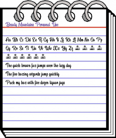 Beauty Mountains Personal Use Regular animated font preview