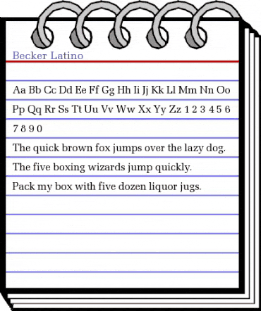 Becker Latino Regular animated font preview