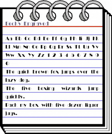Becky  Engraved Regular animated font preview