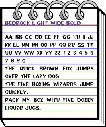 Bedrock-Light-Wide Regular animated font preview