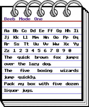 Beeb Mode One Regular animated font preview