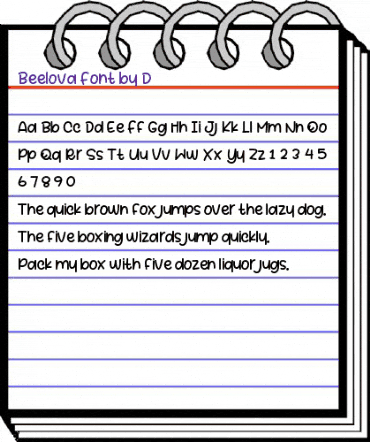 Beelova Regular animated font preview