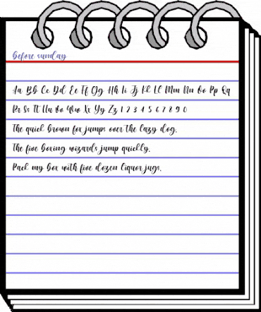 before sunday Regular animated font preview