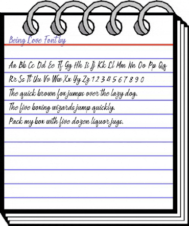 Being Love Regular animated font preview