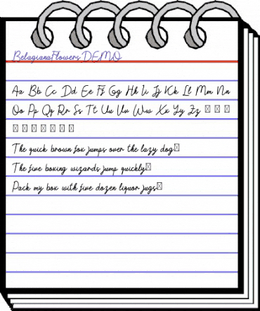 BelagianaFlowersDEMO Regular animated font preview