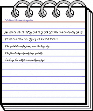 BelieveDreams Regular animated font preview