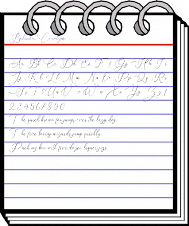 Belinda Carolyne Regular animated font preview