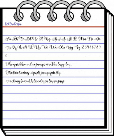 belladeya Regular animated font preview
