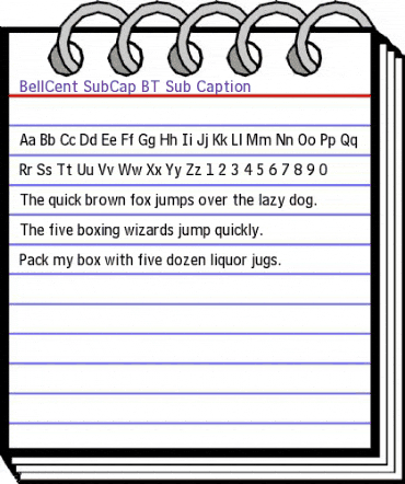 BellCent SubCap BT Sub-Caption animated font preview