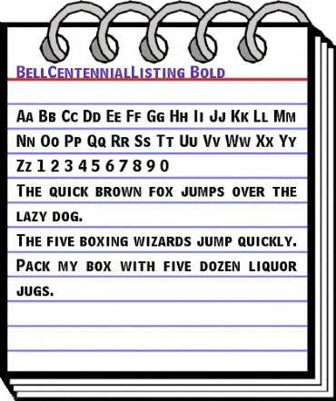 BellCentennialListing Bold animated font preview