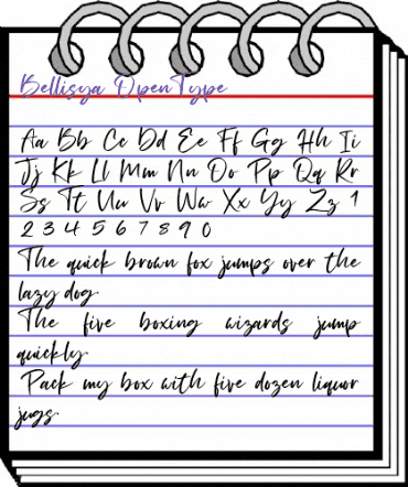 Bellisya Regular animated font preview