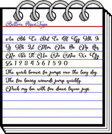 Bellove Regular animated font preview