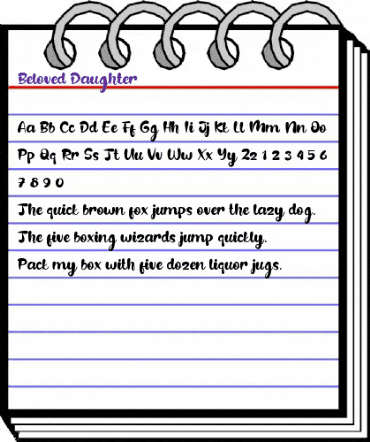 Beloved Daughter Regular animated font preview