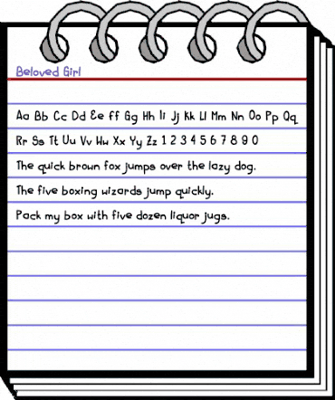 Beloved Girl Regular animated font preview