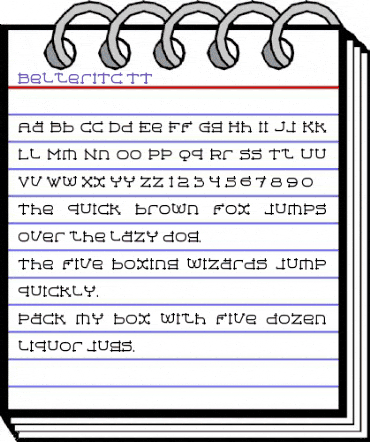 BelterITC TT Regular animated font preview