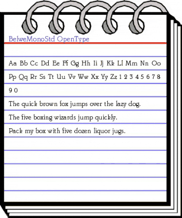 Belwe Mono Std Regular animated font preview