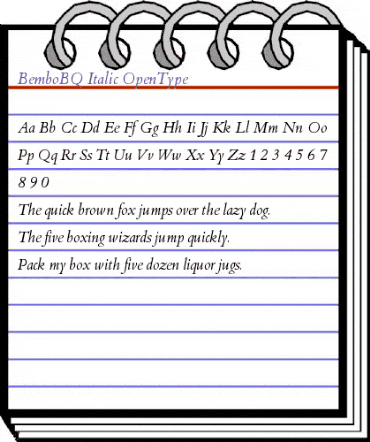 Bembo BQ Regular animated font preview