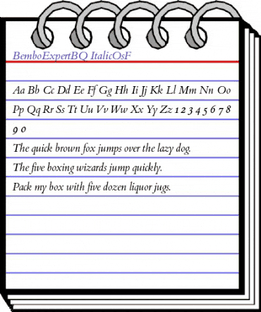 BemboExpertBQ-ItalicOsF Medium Italic animated font preview