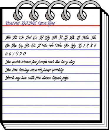 Benford DEMO Script animated font preview