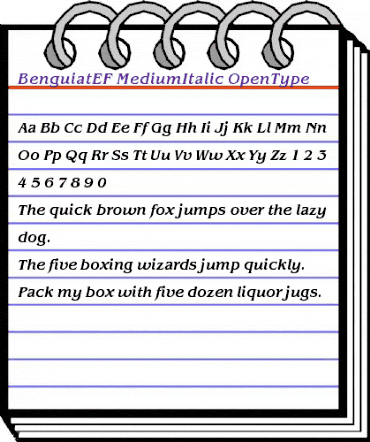 BenguiatEF-MediumItalic Regular animated font preview