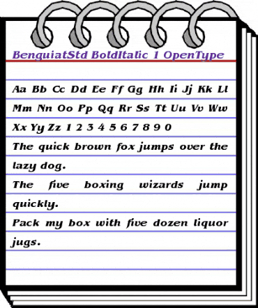 ITC Benguiat Std Bold Italic animated font preview ITC Benguiat Std Bold Italic animated font preview