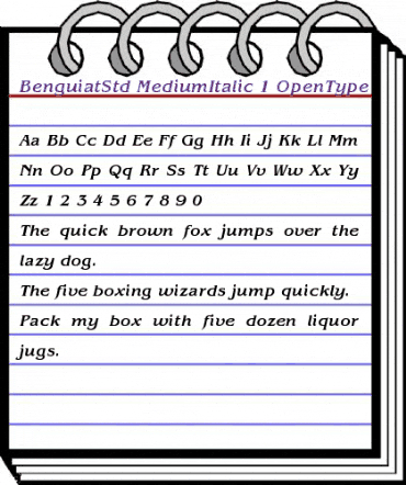 ITC Benguiat Std Medium Italic animated font preview ITC Benguiat Std Medium Italic animated font preview