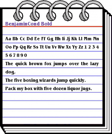BenjaminCond Bold Font Preview