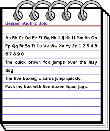 BenjaminGothic Bold animated font preview