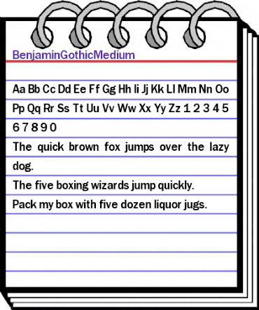 BenjaminGothicMedium Regular animated font preview