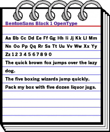 BentonSans Black Regular animated font preview