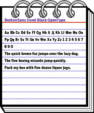 BentonSans Cond Black Regular animated font preview