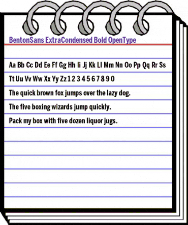 BentonSans ExtraCondensed Bold animated font preview