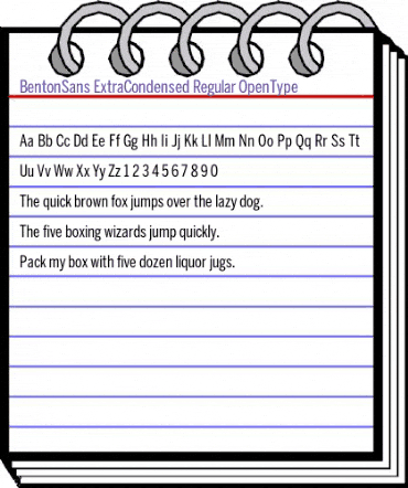 BentonSans ExtraCondensed Regular animated font preview