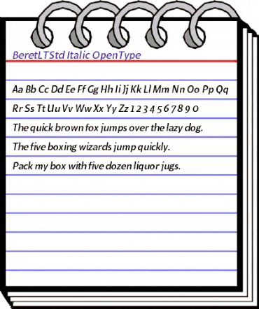 Beret LT Std Italic animated font preview