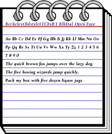 ITC Berkeley Oldstyle Black Italic animated font preview ITC Berkeley Oldstyle Black Italic animated font preview