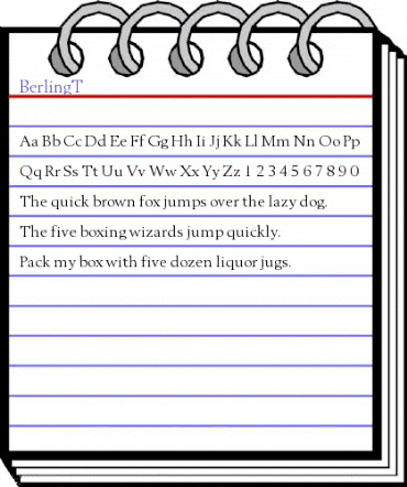 BerlingT Regular animated font preview