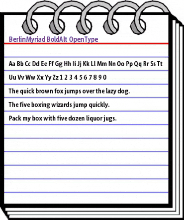 BerlinMyriad BoldAlt animated font preview