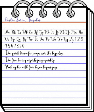 Berlin Script Regular animated font preview