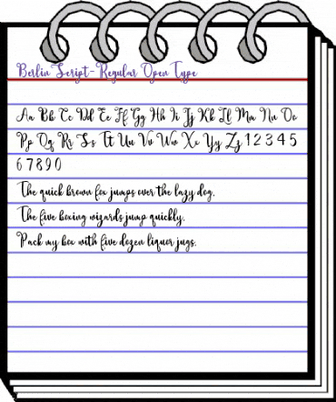 Berlin Script Regular animated font preview