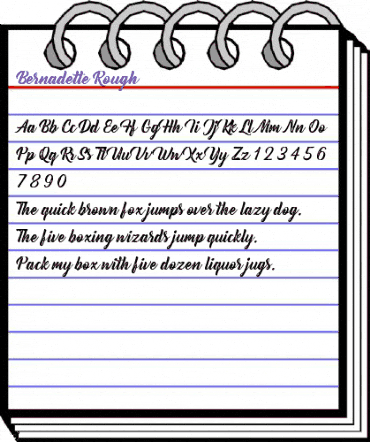 Bernadette Rough Regular animated font preview