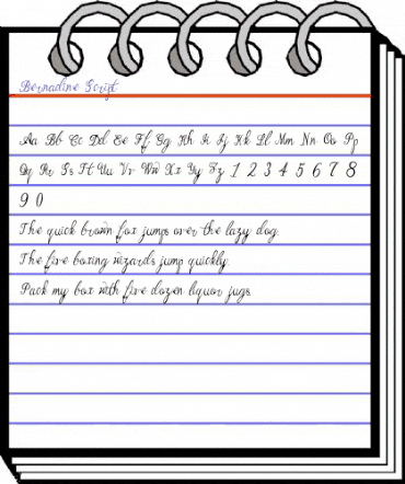 Bernadine Script Regular animated font preview