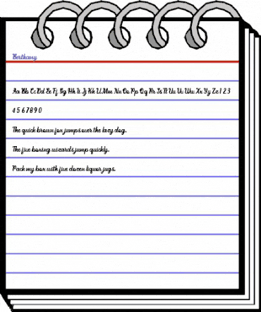 Berthany Regular animated font preview