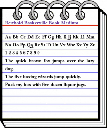 Berthold Baskerville Book Bold animated font preview